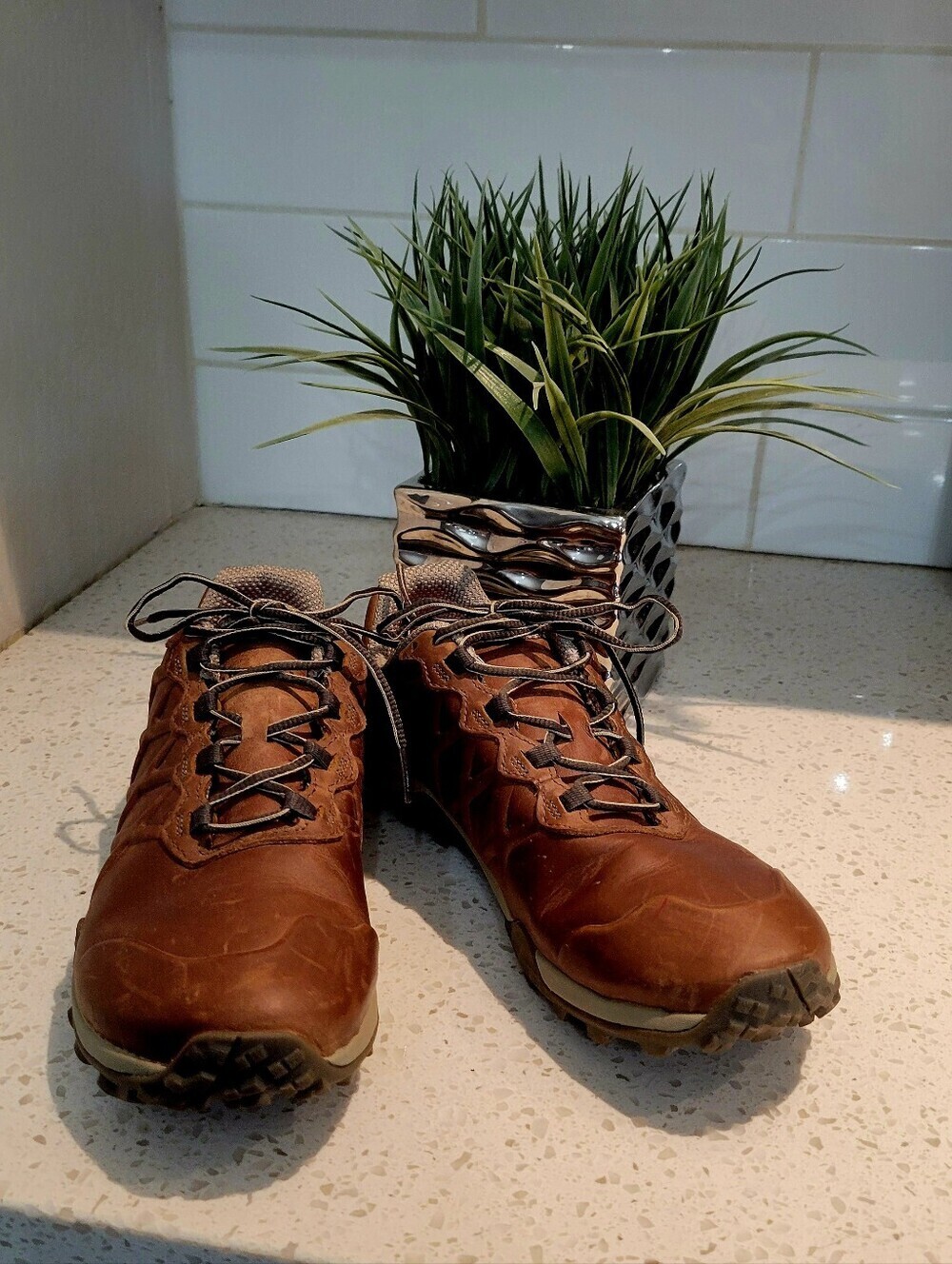 Merrell Brown Leather Lace-Up Hiking Shoes | Size 9.5